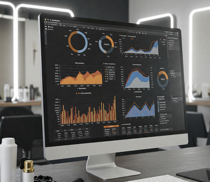 Controle financeiro salão, gráficos e organização, como organizar finanças do salão.
