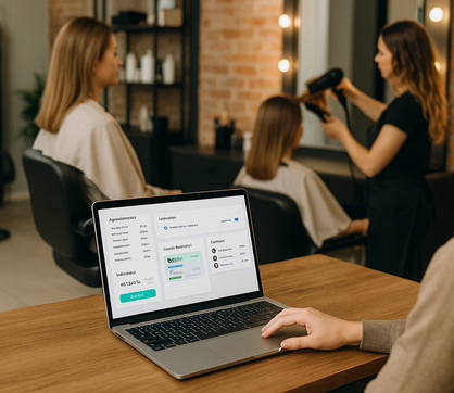 atendimento salão de beleza, cliente no espelho, software gestão salão, reduzir custos, experiência do cliente